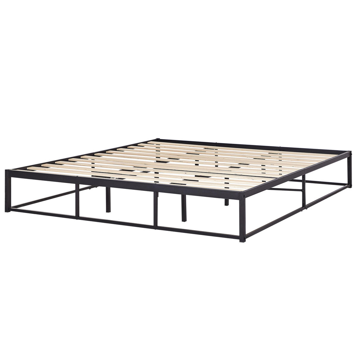 BETT mit Lattenrost 180x200 cm Schwarz Viry - Schwarz, Metall (180/200cm) - Beliani