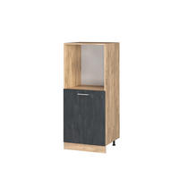 SKŘÍŇKA NA VESTAVĚNOU TROUBU R-Line Černý beton 60 cm - medově dubová/černá, kompozitní dřevo (60/143/57cm) - Vicco