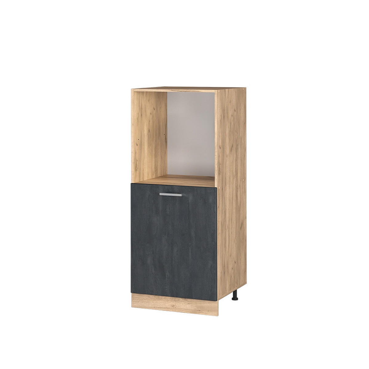 SKŘÍŇKA NA VESTAVĚNOU TROUBU R-Line Černý beton 60 cm - medově dubová/černá, kompozitní dřevo (60/143/57cm) - Vicco