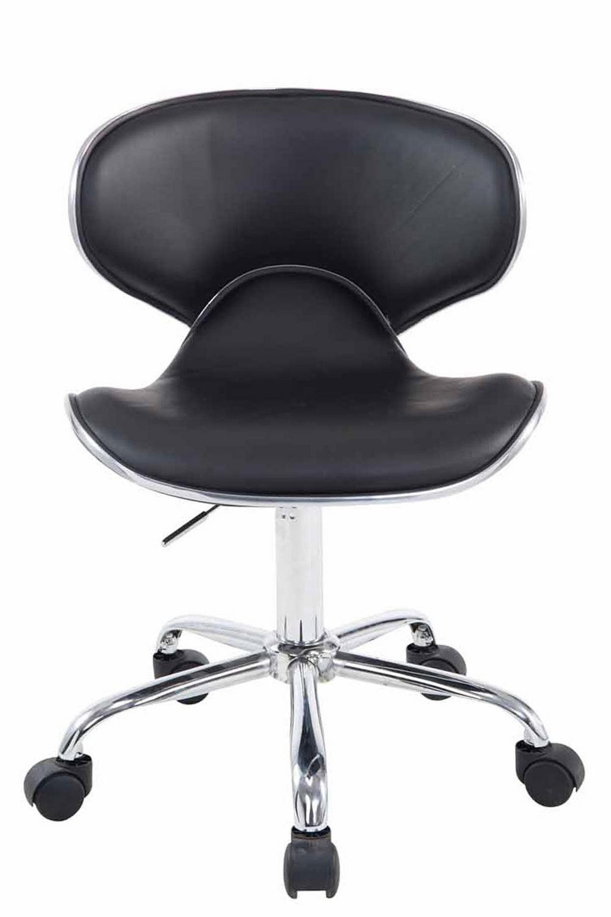 HOCKER Lederlook schwarz - Chromfarben/Schwarz, Textil/Metall (47/71/50cm) - CLP
