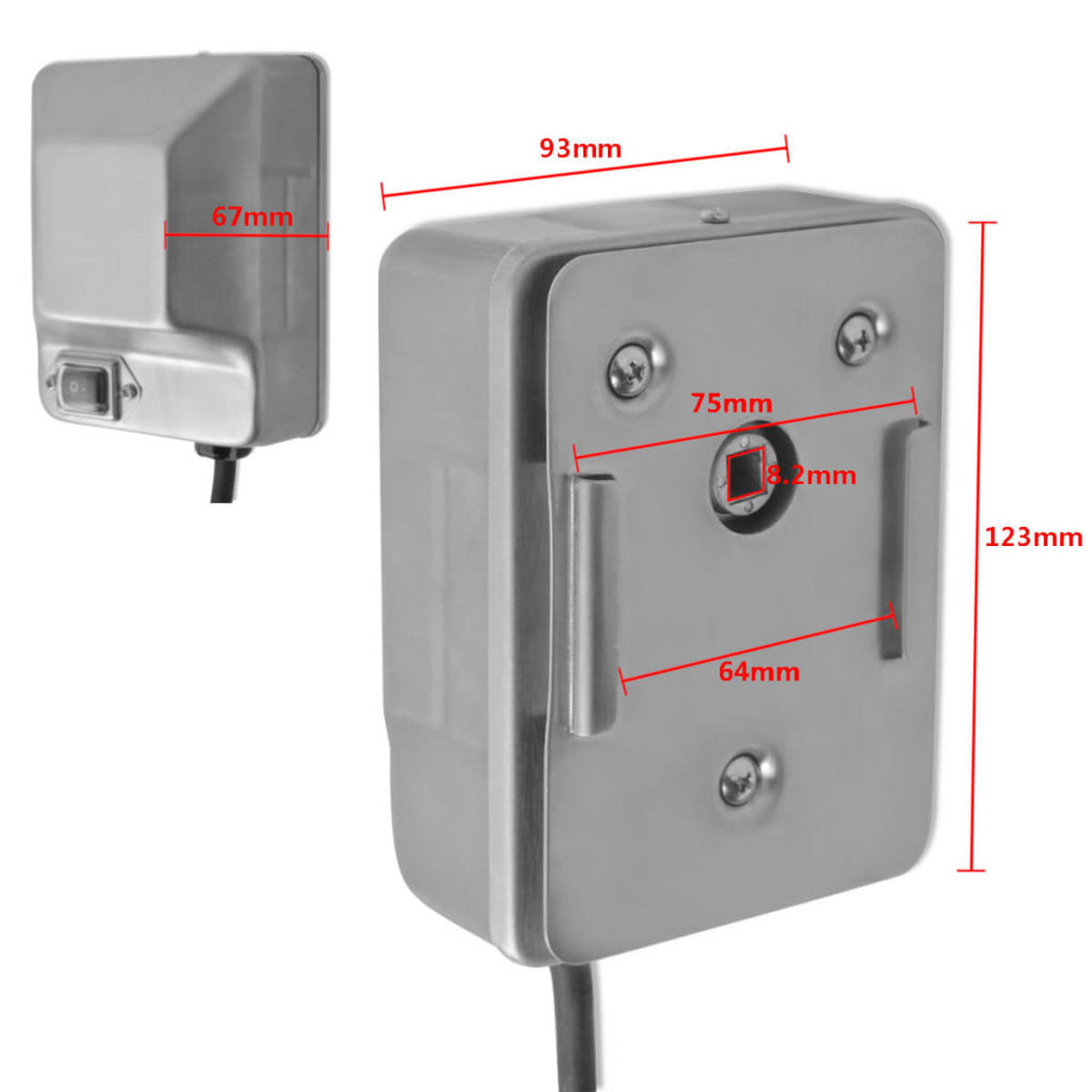 GRILLSPIESS Mit Motor Stahl 1000 Mm - Chromfarben, Metall (9.3cm) - vidaXL