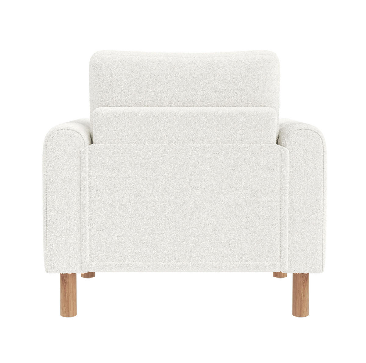 KŘESLO 87/83/88,5 cm bílé z teddy látky s područkami a silným polstrováním - bílá, textil (83/88.5/87cm) - OKWISH