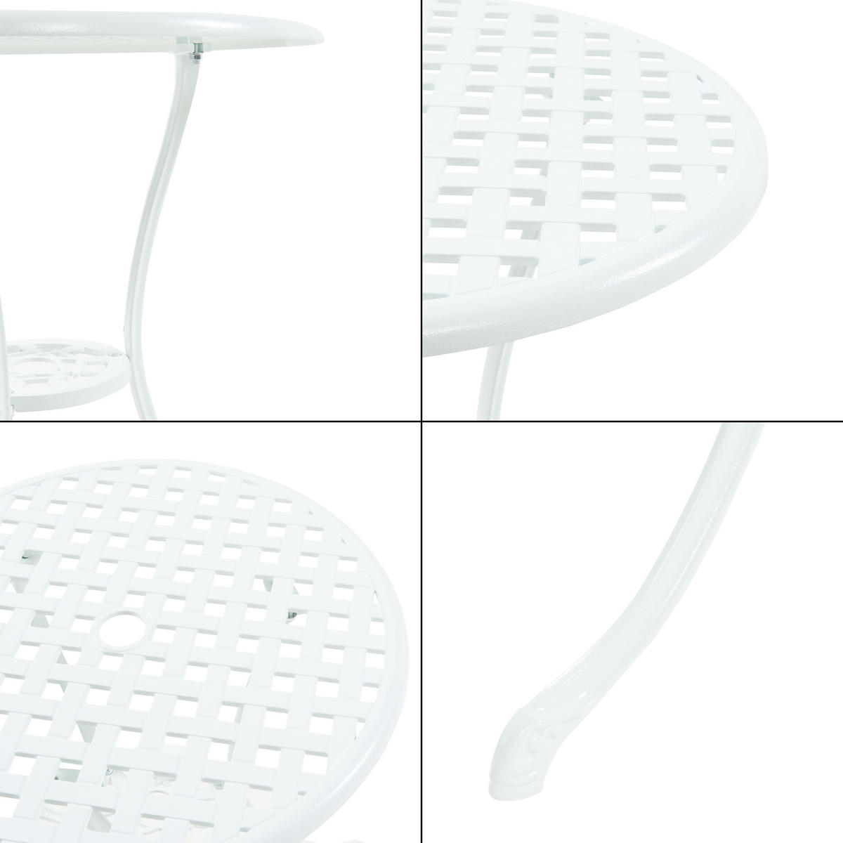 BISTRO-SET 3 TLG. Vena - Weiß, Metall - casa.pro