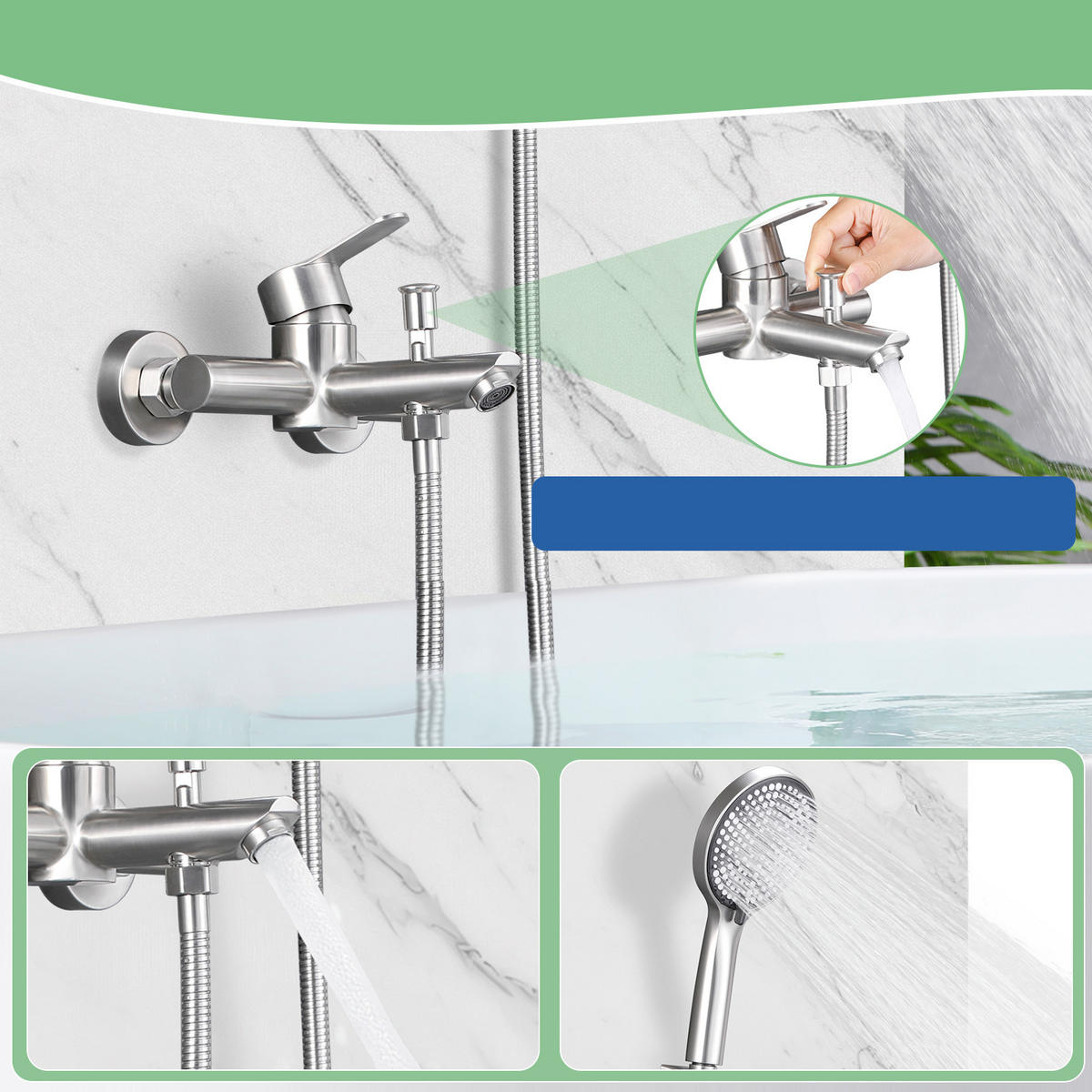 BRAUSESET Trubin 15/8/11 cm - Silberfarben, Metall (15/8/11cm) - ZMH