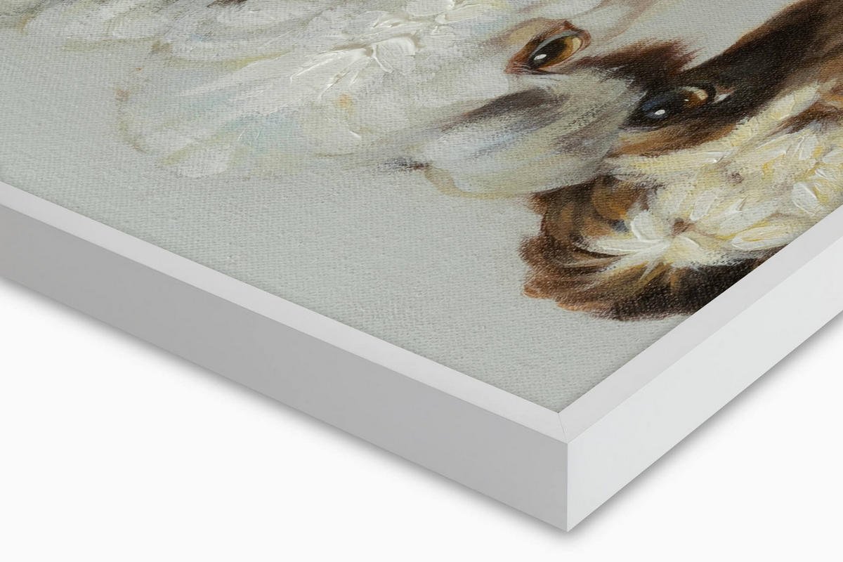 OLEJOMALBA 100/50 cm, Zvířata - bílá/černá, dřevo/textil (100/50cm) - KUNSTLOFT