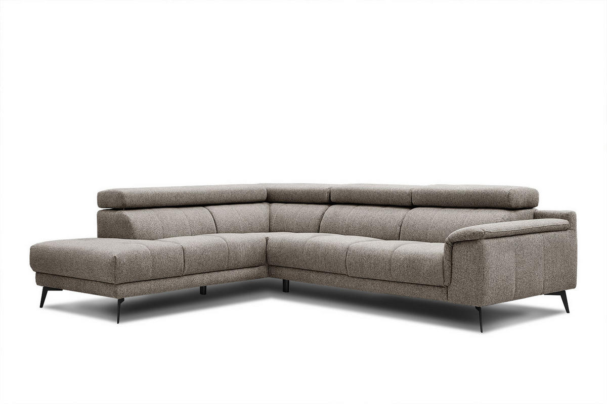 ECKSOFA FIERO 5-Sitzer, taupe - Taupe/Schwarz, Holzwerkstoff/Textil (158/269cm) - Courtois Laville
