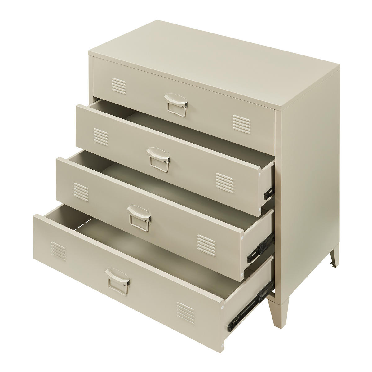 METALLSCHRANK Hämeenlinna - Beige, Metall (80/92/40cm) - [en.casa]