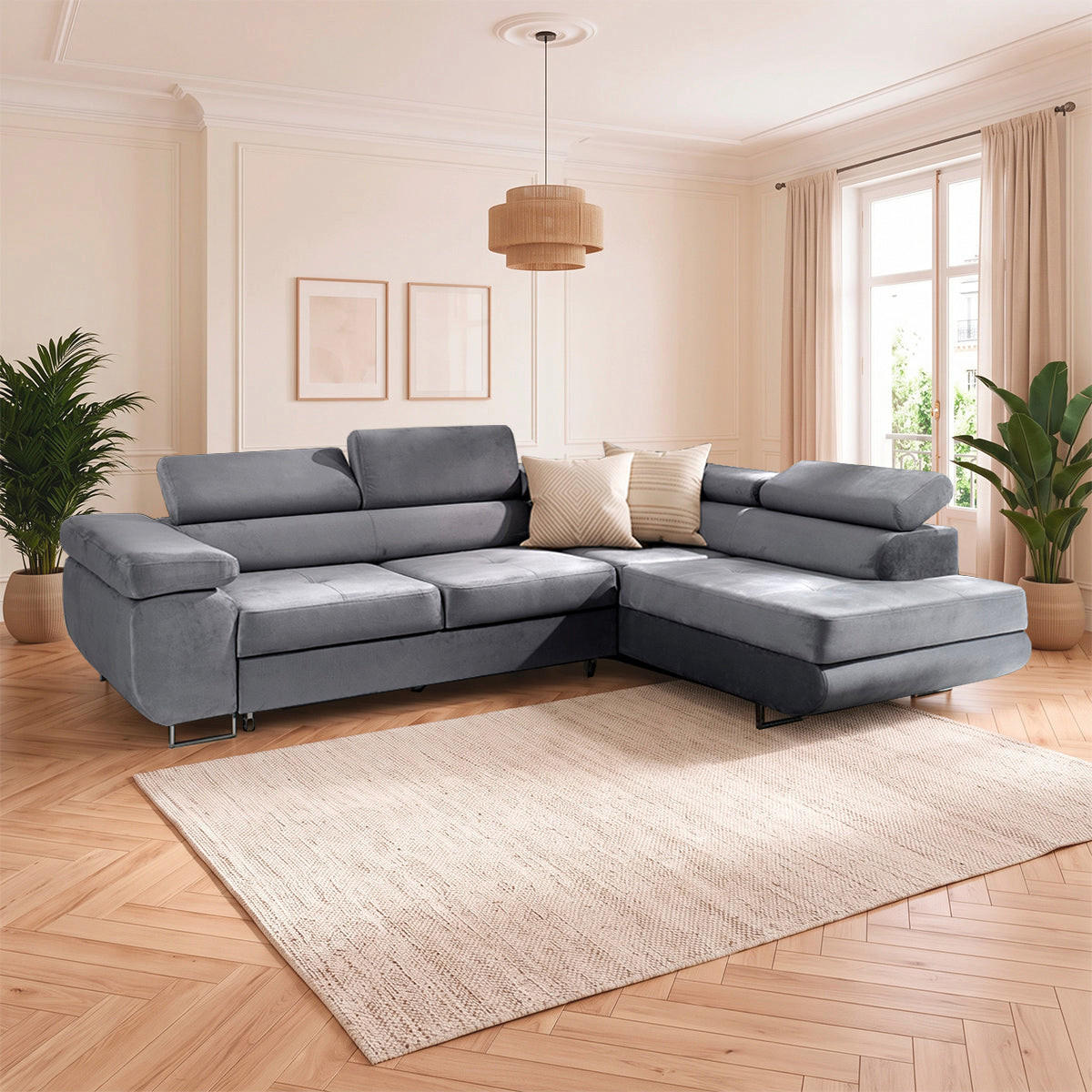 ECKSOFA Wilson 4 Sitzplätze Grau - Grau, Textil (271/201cm) - Petits-meubles
