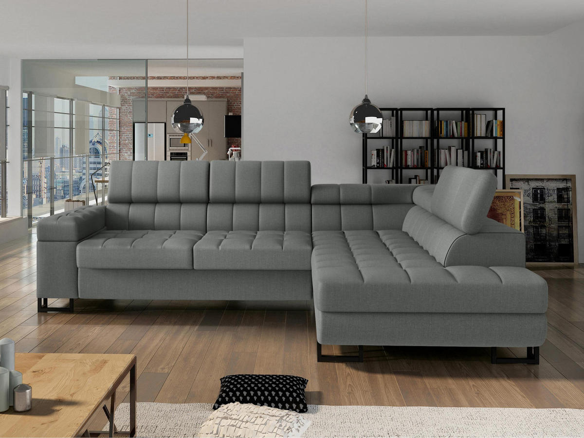 ECKSOFA Laris, Seite: Rechts - Greige/Schwarz, Holz/Textil (271/203cm) - MIRJAN24