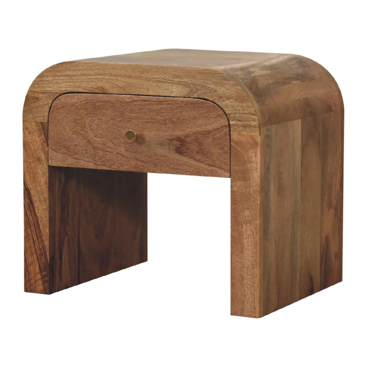 NACHTTISCH Haus Massivholz - Eichefarben/Messingfarben, Holz/Metall (45/40/35cm) - Artisan Furniture