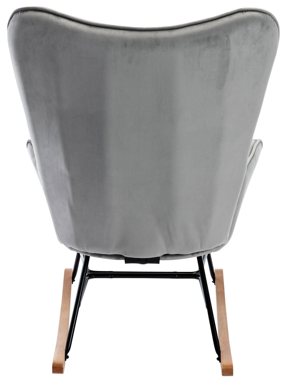 SCHAUKELSTUHL Sanna Samt, Gestell Buchenholz natur / Metall Schwarz Grau - Naturfarben/Grau, Holz/Textil (71/98/88cm) - TPFLiving