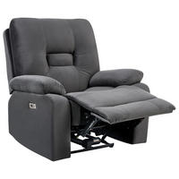 ELEKTRISCHER FERNSEHSESSEL Samtstoff Dunkelgrau Bergen - Dunkelgrau, Textil (85/101/74cm) - Beliani