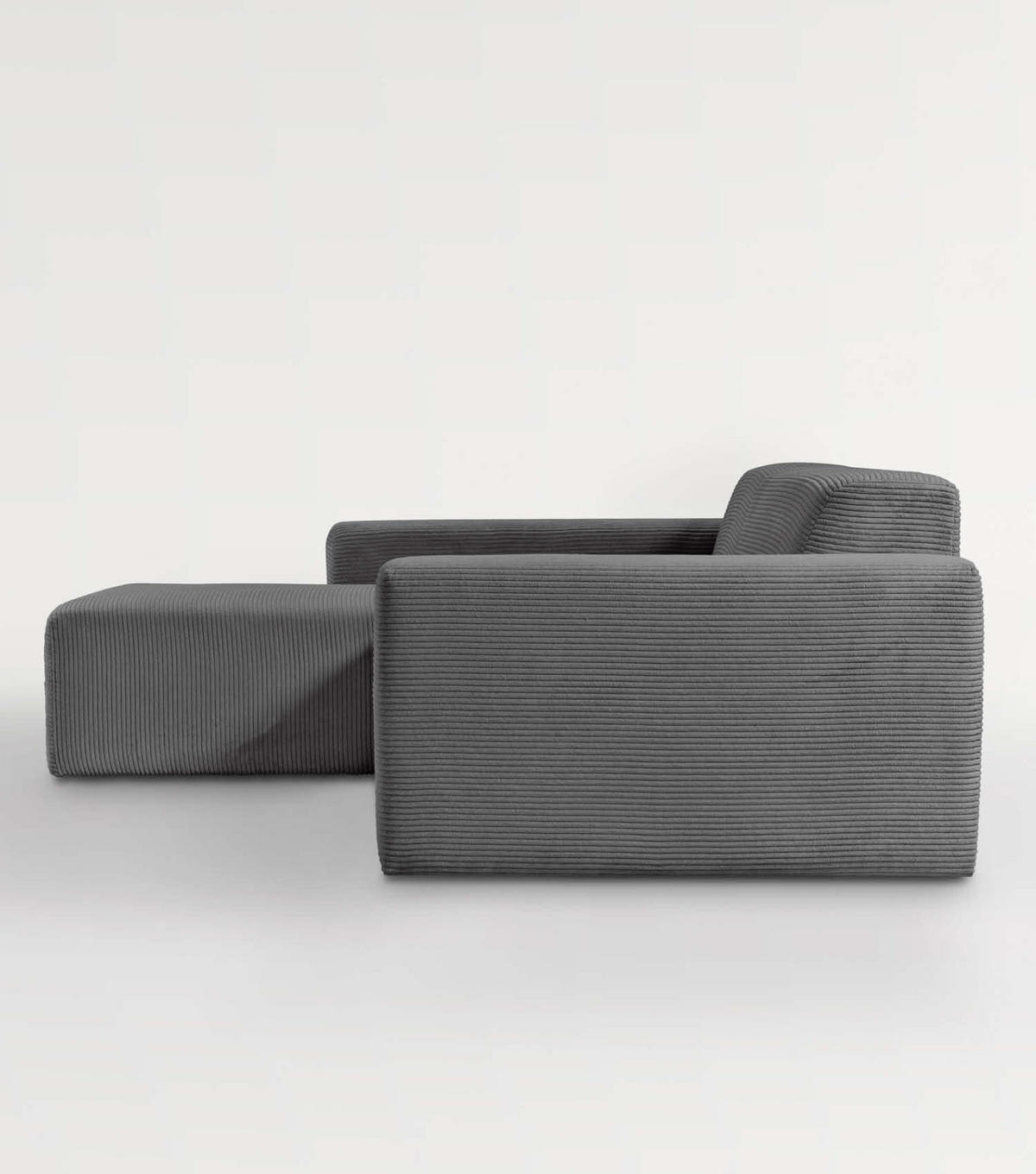 ECKSOFA Die Lässige Recamiere links - Anthrazit, Textil (253/188cm) - Mokebo