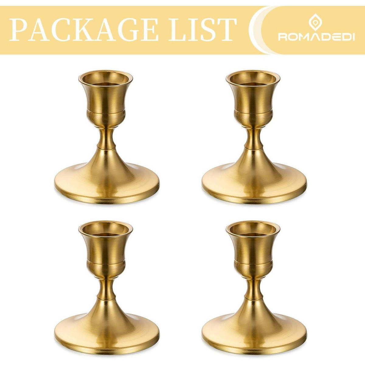 KERZENSTÄNDER 4er Set Gold Metall - Goldfarben, Metall (5/5/10cm)