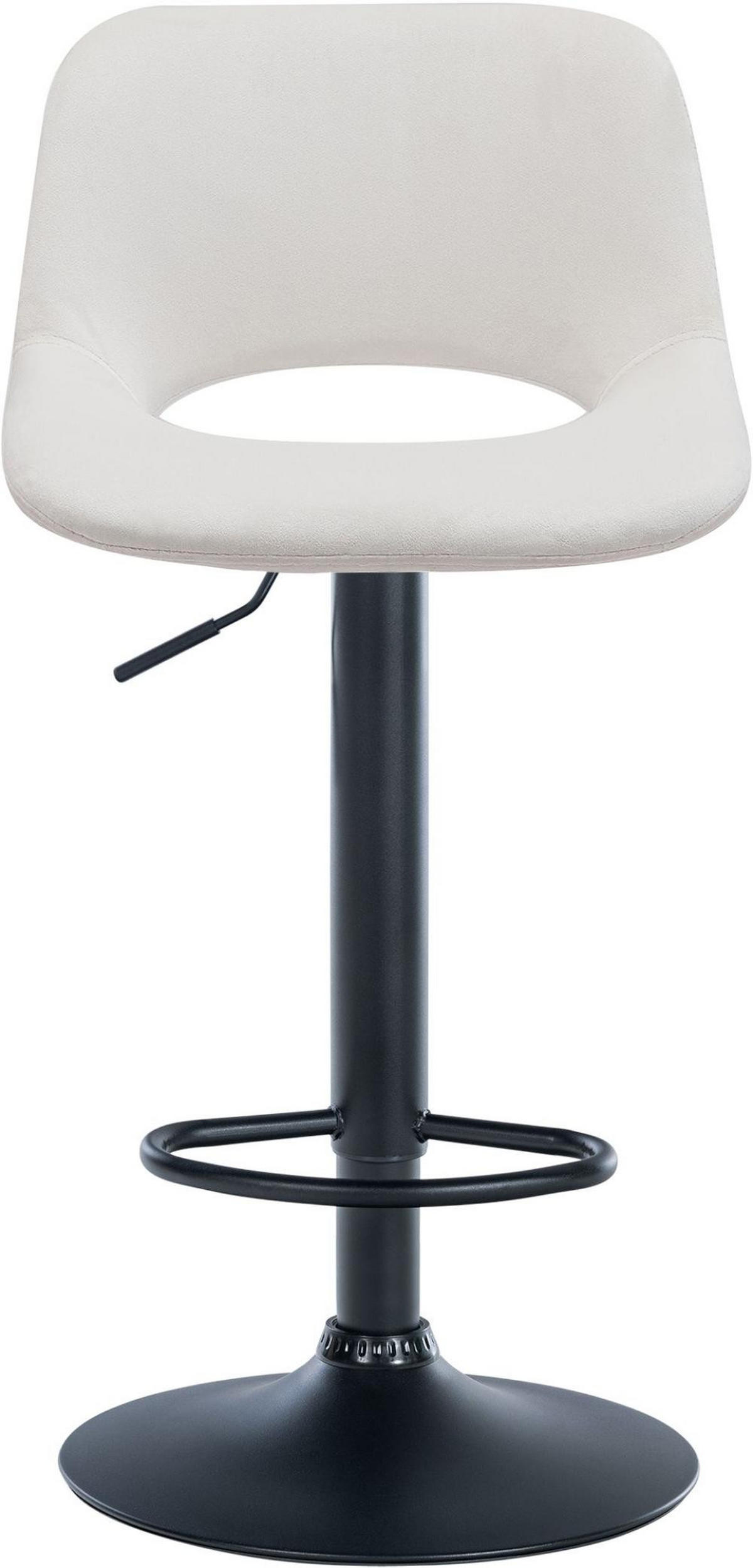BARHOCKER 2er Set Samt creme - Creme/Schwarz, Textil/Metall (42/86/46cm) - CLP