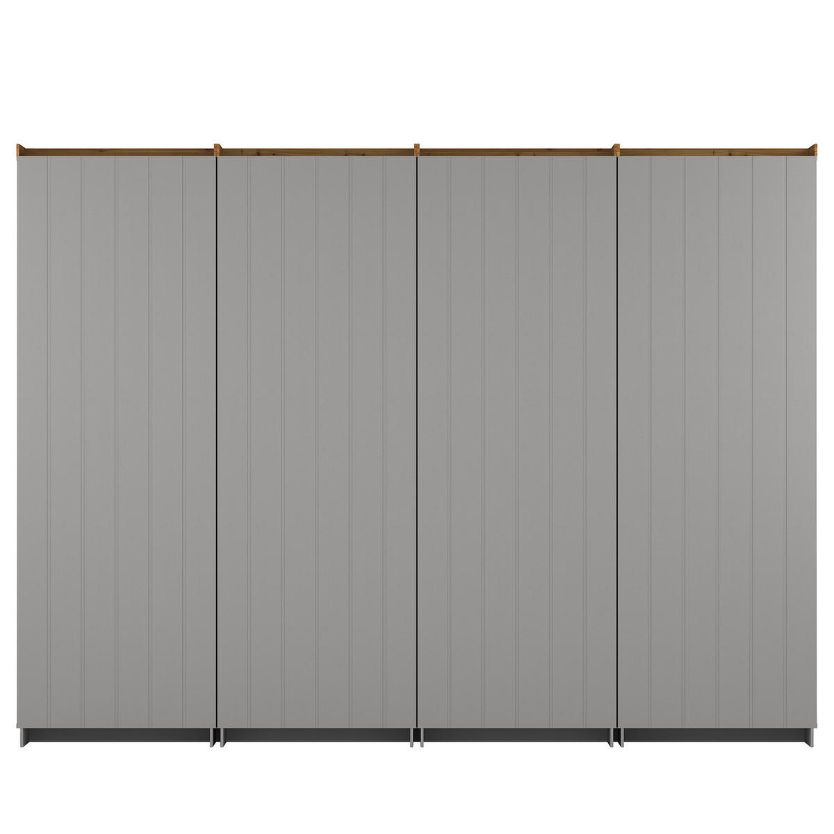 MASSIVE BÜCHERWAND - Massivholz - Kiefer - Kieferfarben/Grau, Holz (296/223/37cm) - home24