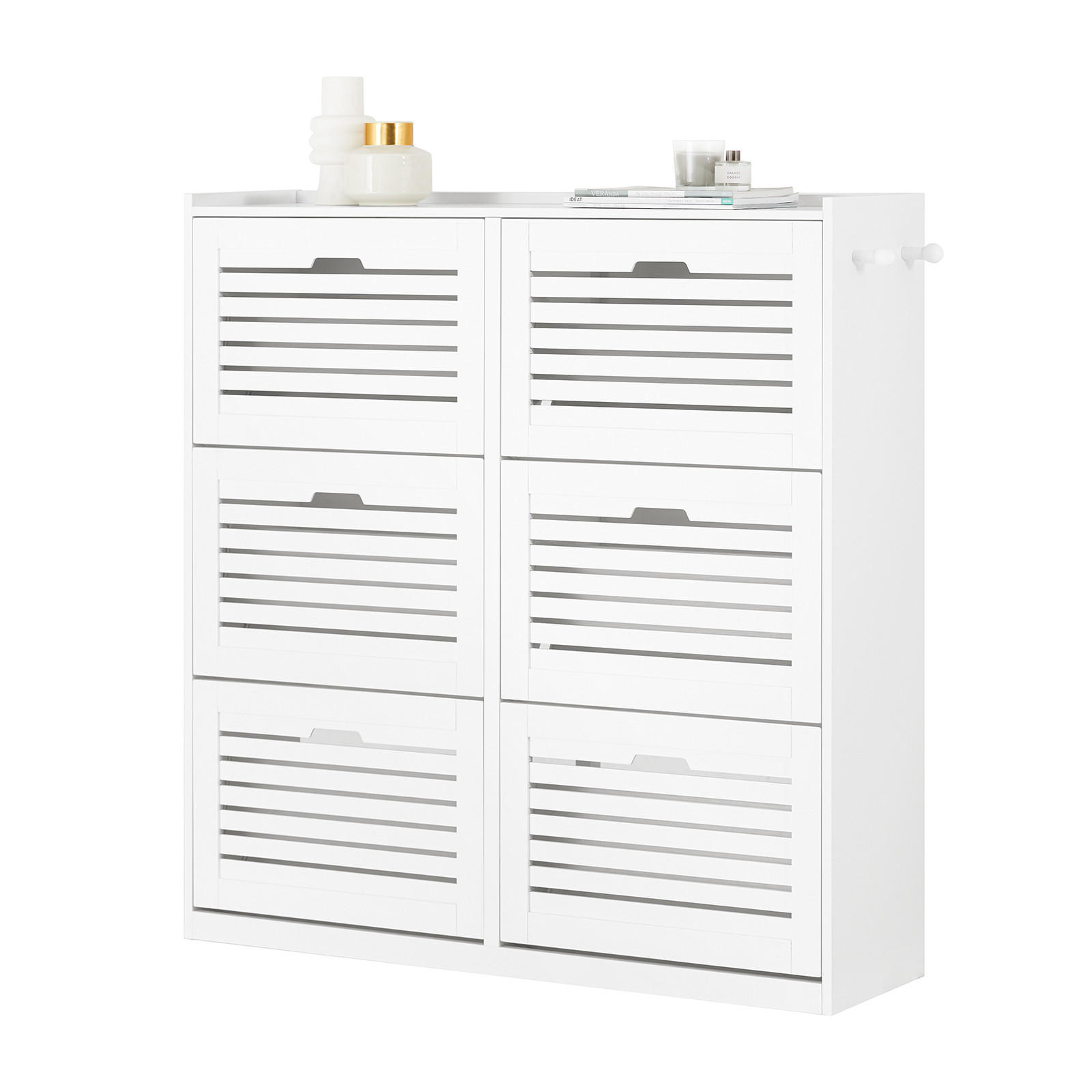 SCHUHSCHRANK Weiß - Weiß, Holzwerkstoff (115/112/30cm) - SoBuy