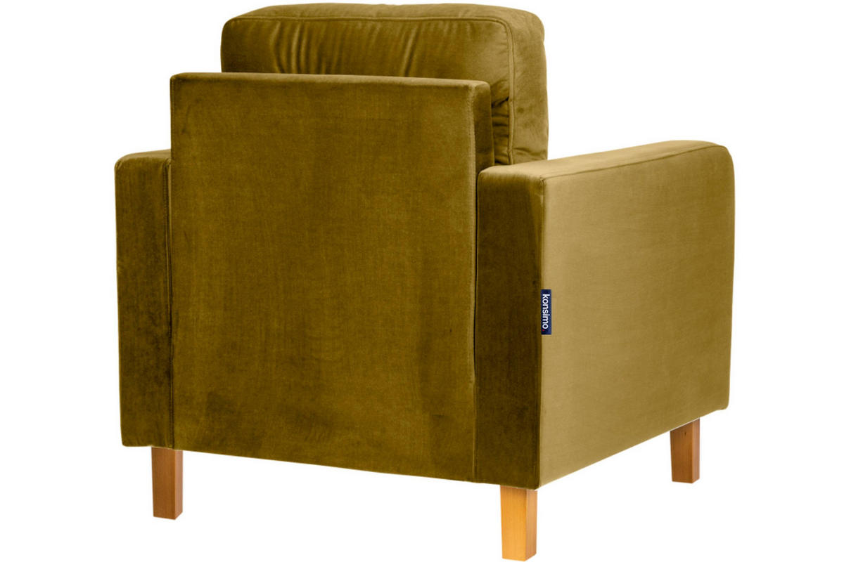 SESSEL ERISO mit Armlehnen und angenehmer Stoff zum Anfassen, Velour-Stoff, honig - Braun/Honig, Textil (80/75/75cm) - KONSIMO®