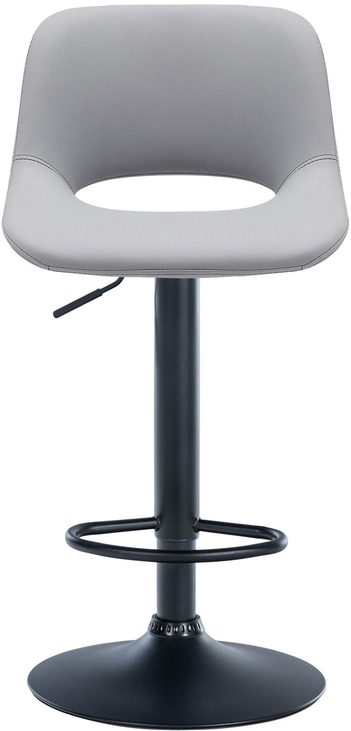BARHOCKER 2er Set Lederlook grau - Schwarz/Grau, Textil/Metall (42/86/46cm) - CLP