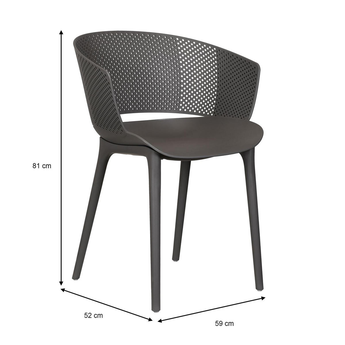 GARTENSTÜHLE OLINDO 4ER-SET - Grau, Textil (43/81/47cm) - IDIMEX