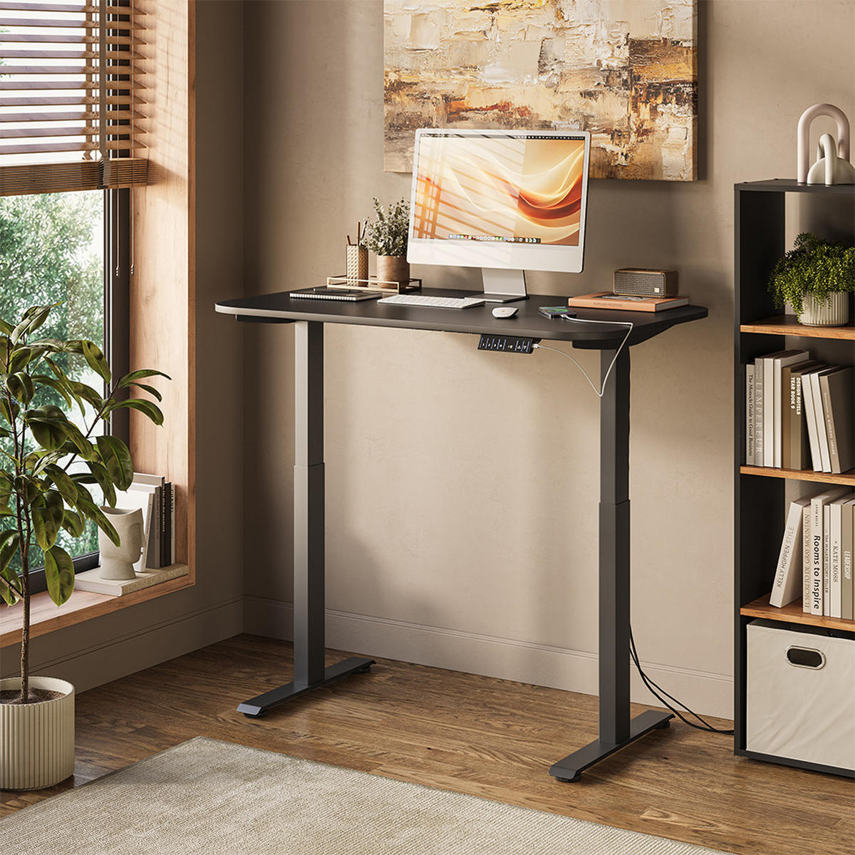 PSACÍ STŮL Elevate Černá/Antracitová - černá/antracitová, kompozitní dřevo (70/120/120cm) - Vicco