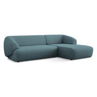 ECKSOFA Rechts Bouclé Stoff Blau - Blau/Blaugrau, Kunststoff/Textil (280/156cm) - Makamii