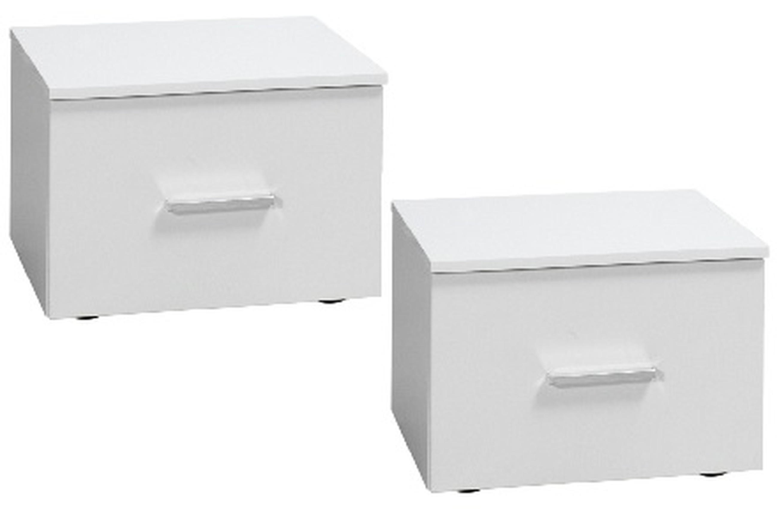 NACHTTISCH Weiß Hochglanz 47/35/41 - Weiß Hochglanz, Holzwerkstoff (47/35/41cm) - RAUMHIRSCH FURNITURE