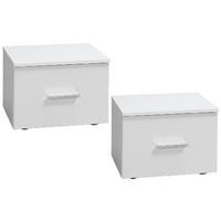 NACHTTISCH Weiß Hochglanz 47/35/41 - Weiß Hochglanz, Holzwerkstoff (47/35/41cm) - RAUMHIRSCH FURNITURE