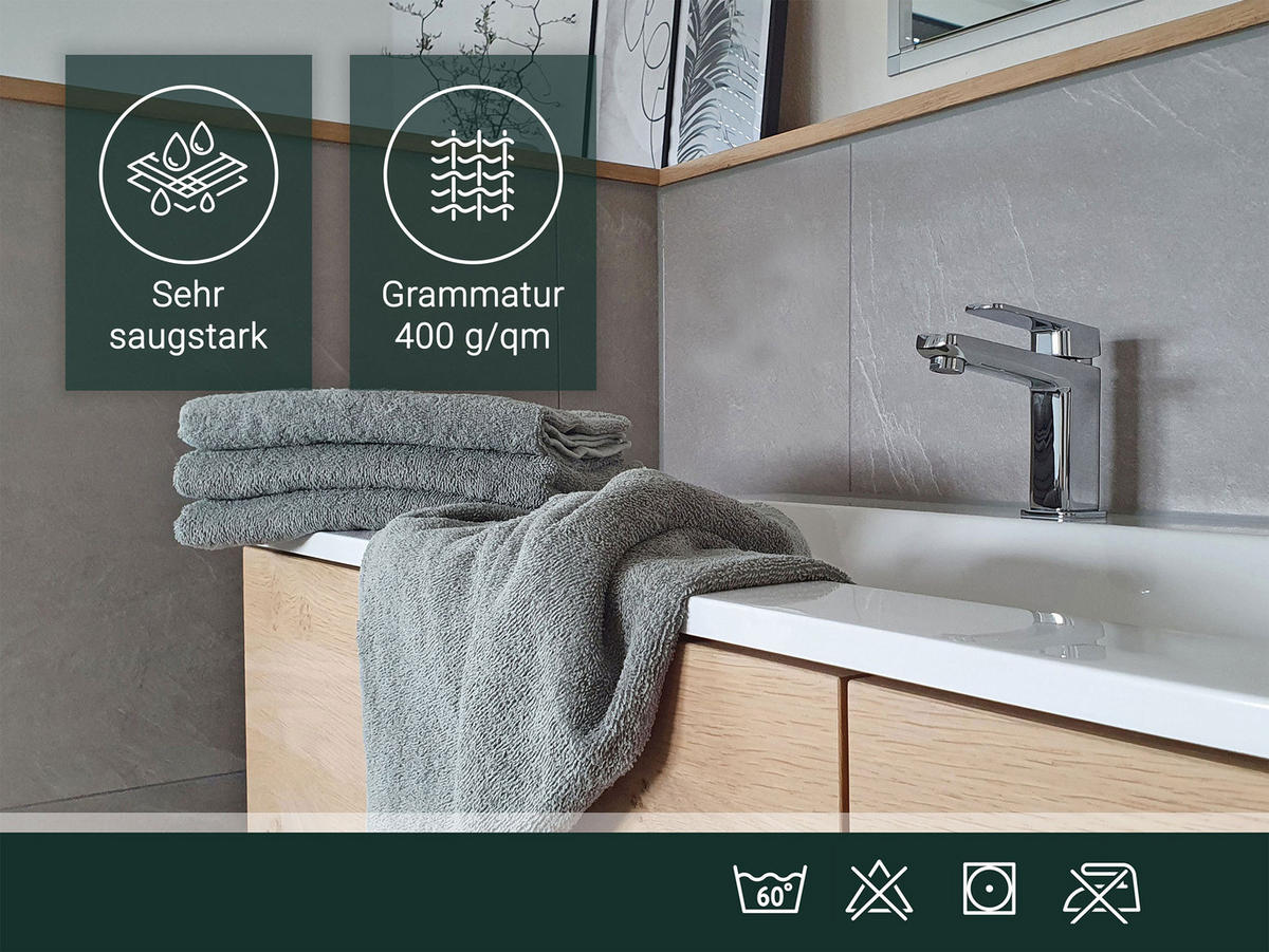 HANDTÜCHER, 10er-Set, 50x100 cm, 100% Baumwolle, Grau - Hellgrau, Textil (50/100cm) - Zollner