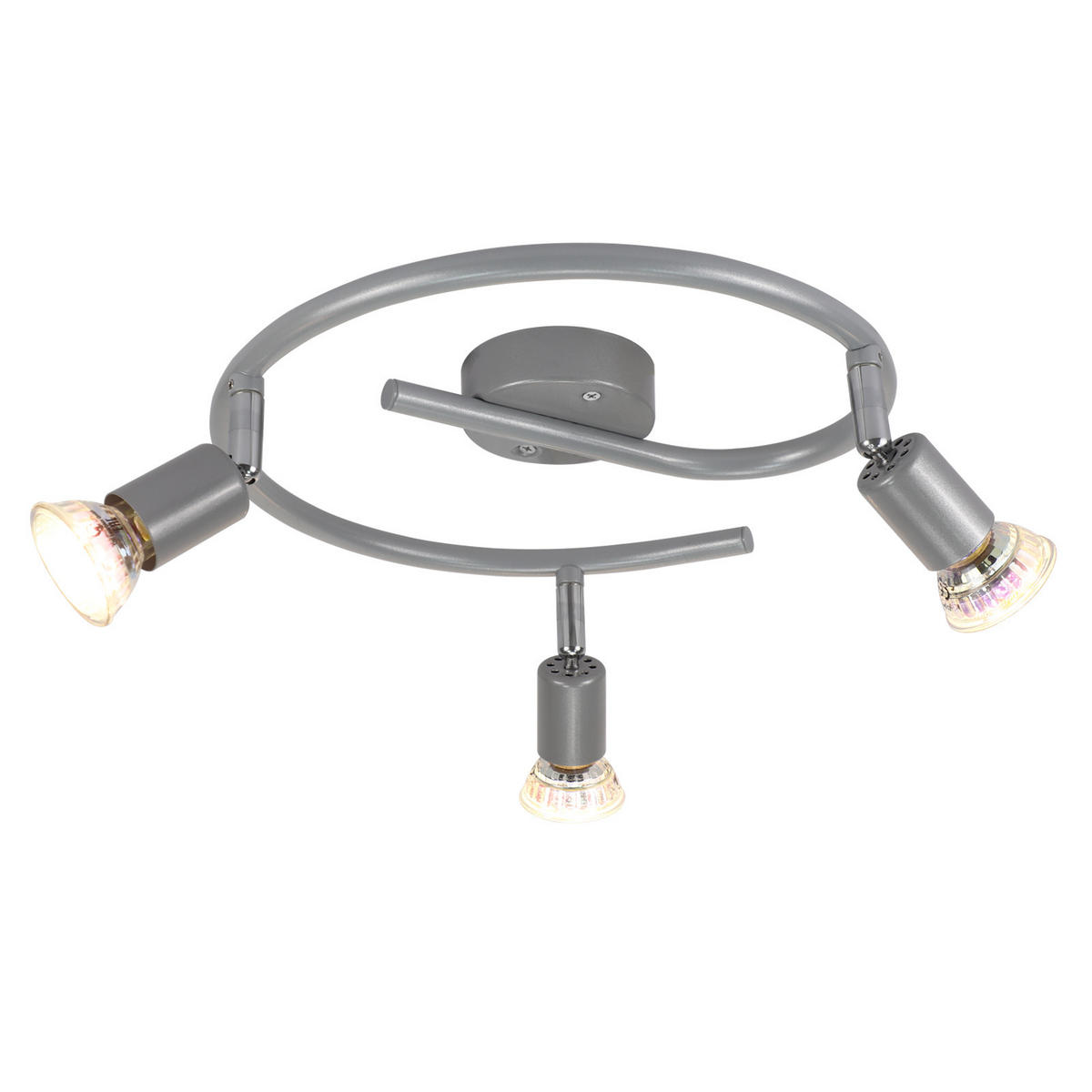 DECKENSTRAHLER Luxmund 3.2/8/42 cm - Silberfarben, Metall (42/3.2/8cm) - ZMH