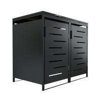 MÜLLTONNENBOX Arel 2er-Set - Anthrazit, Metall (136/120/80cm) - Juskys