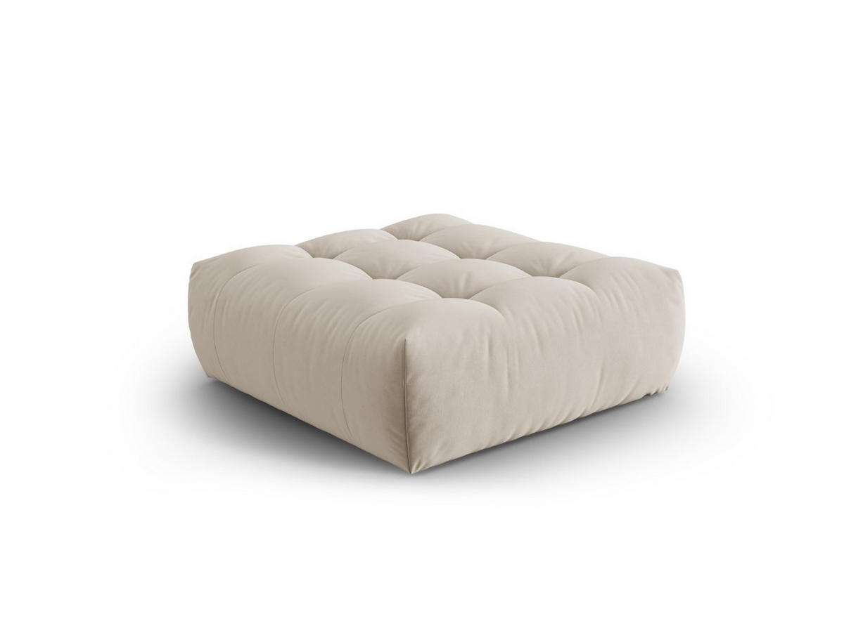 POUF Bloom aus Samt ecru - Ecru, Textil (101/42/110cm) - Micadoni