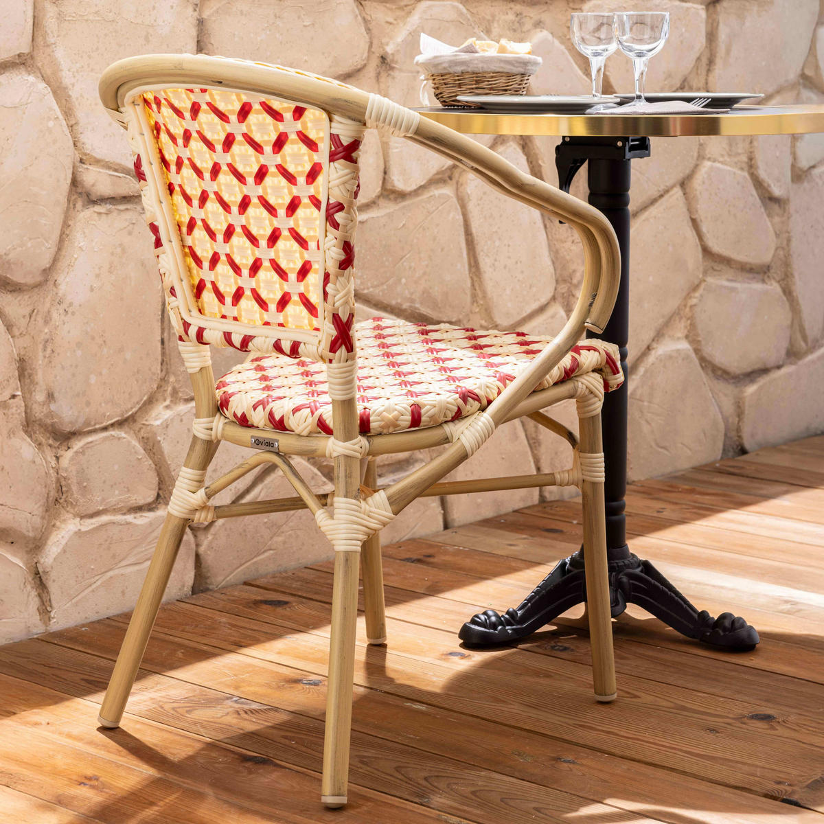 GARTENSTUHL, Rot - Rot, Holz (60/82/57cm) - Oviala