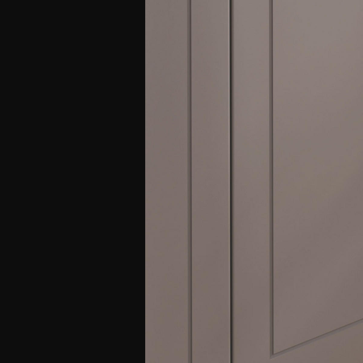 KÜCHENZEILE Kvantum Schwarz / Beige Matt 240 / 51,6 / 207cm (HETTICH Vollauszug) - Beige/Schwarz, Holzwerkstoff/Metall (240/207/51.6cm) - Feldmann-Wohnen