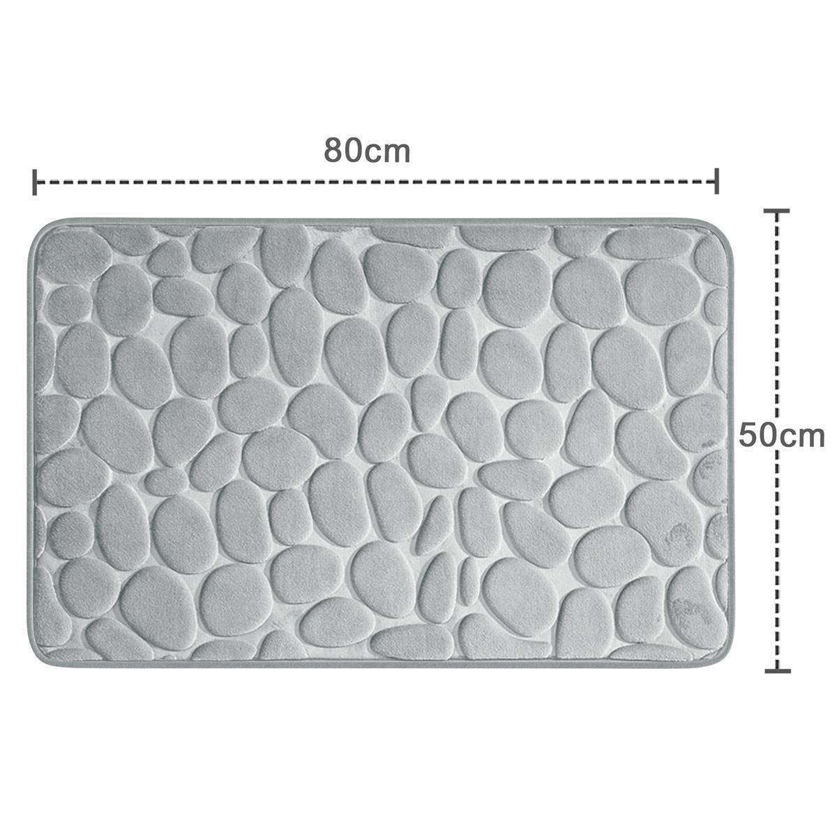 BADEMATTE rutschfest mit Memory-Schaum (Grau) - Grau, Textil (50/80cm) - Intirilife