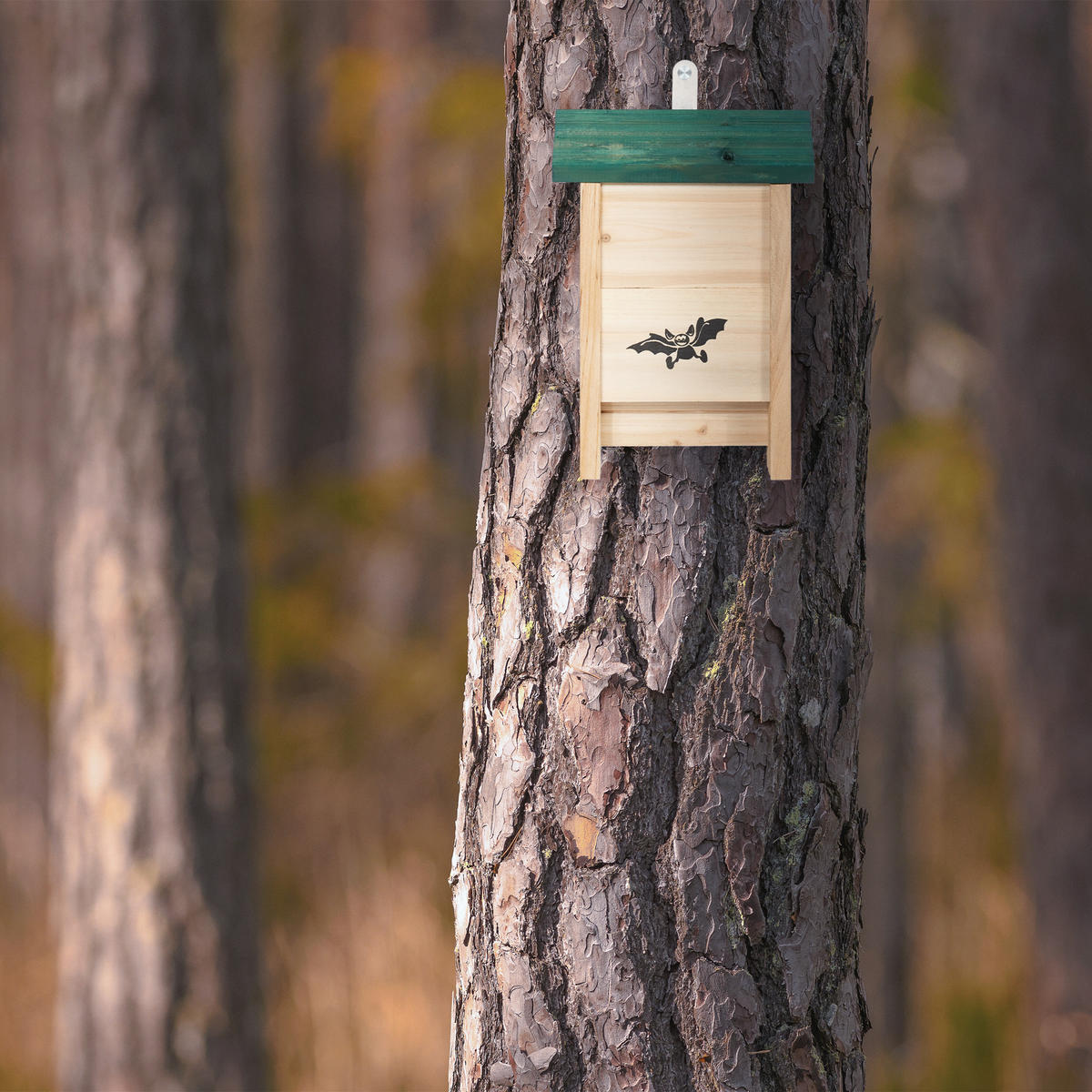 FLEDERMAUSKASTEN - Hellbraun, Holz/Metall (18/25.5/6cm) - Relaxdays