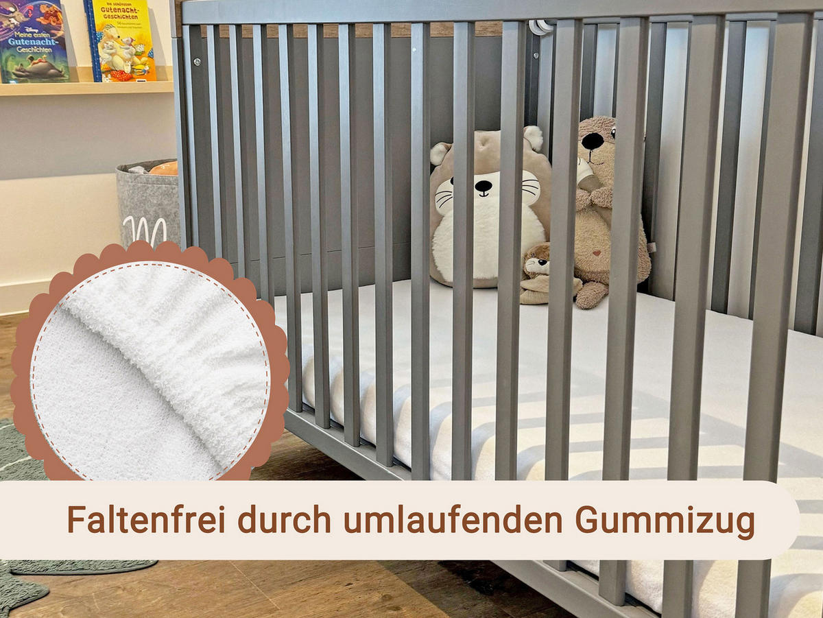 SPANNBETTLAKEN KIND, 80% Baumwolle, 20% Polyester, Weiß - Weiß, Naturmaterialien (70/140cm) - Zollner