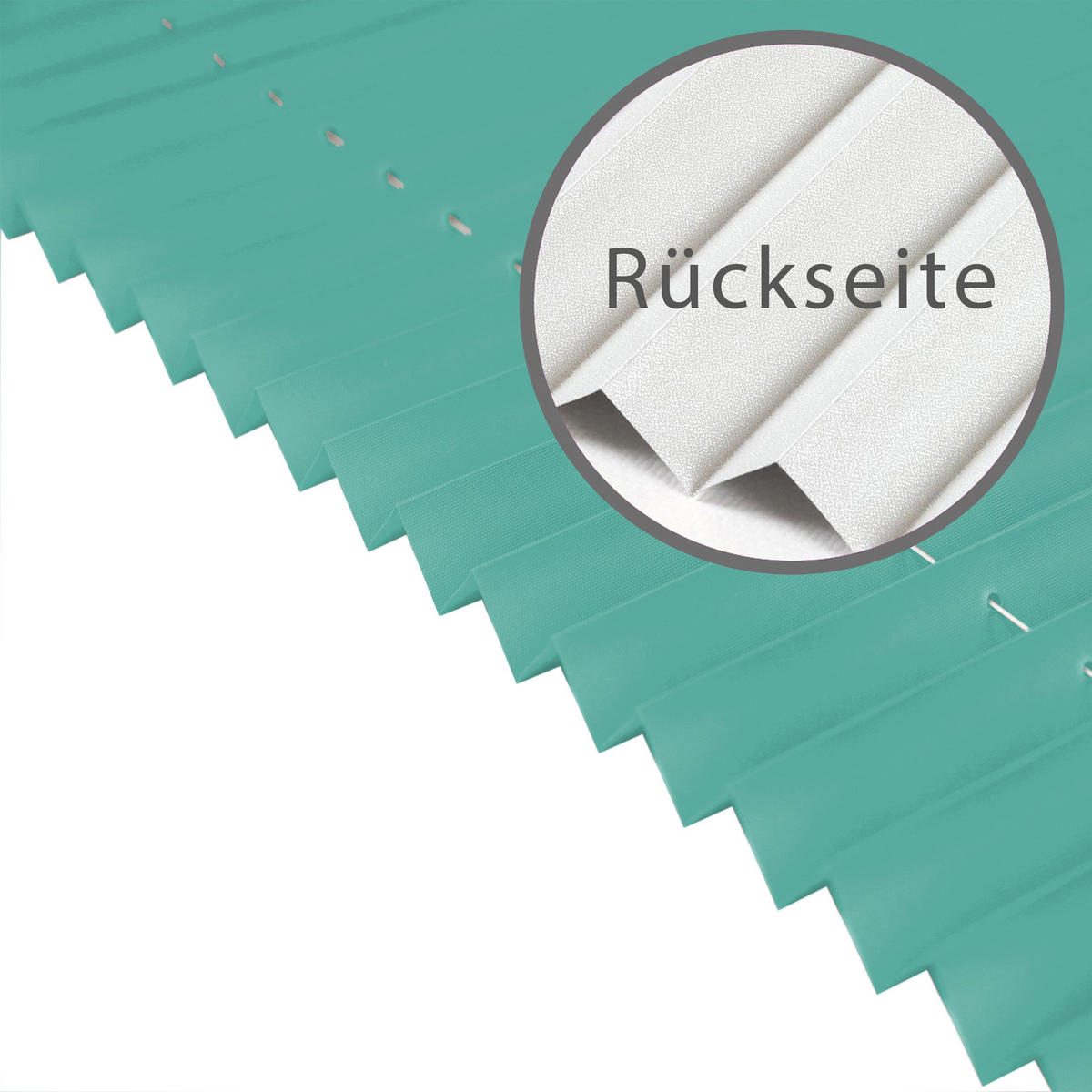 PLISSEE Thermo Basic 75 x 210cm Klemmfix ohne Bohren - Türkis, Textil (75/210/210cm) - Deco-Raum