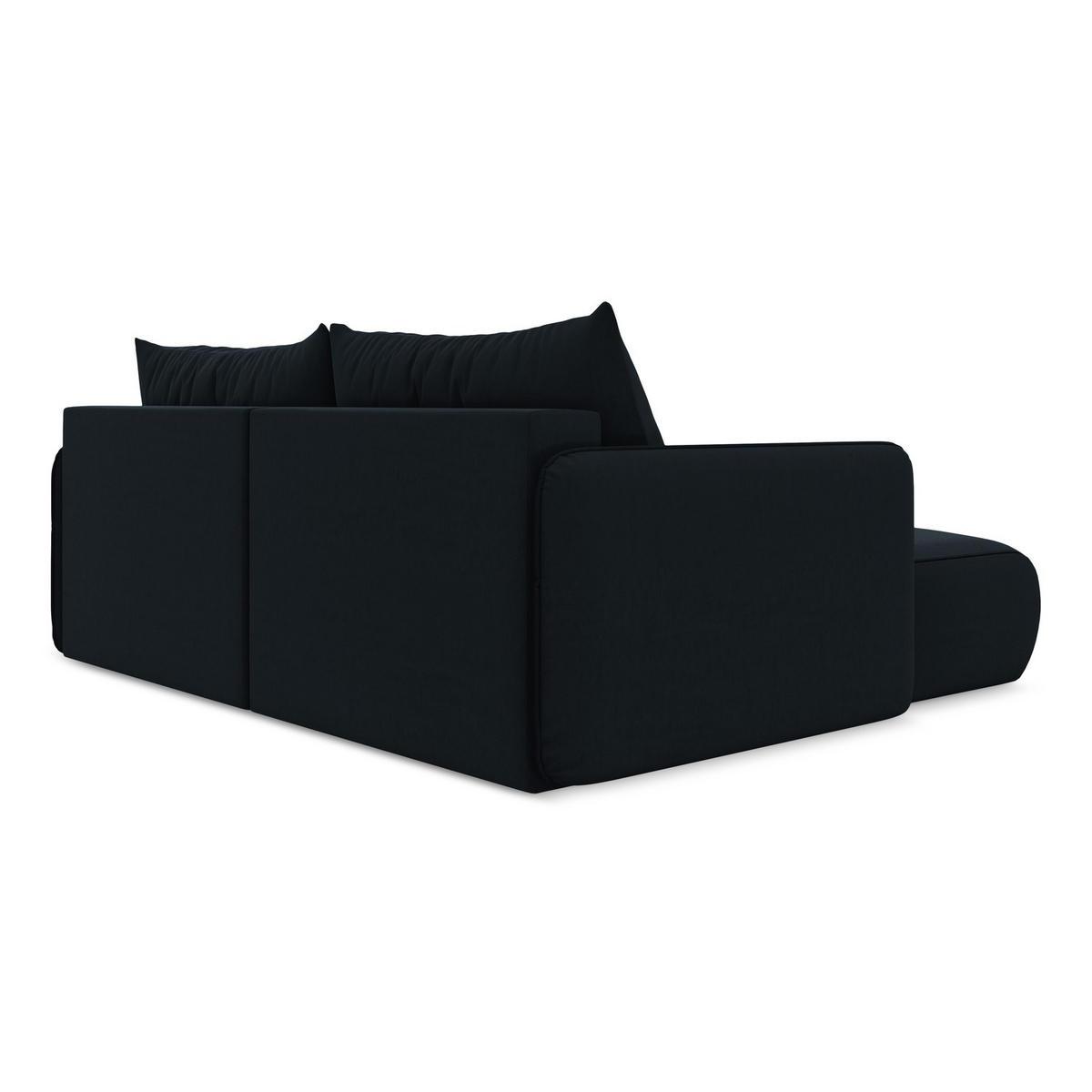 ECKSOFA mit Schlaffunktion Samt Stoff Blau - Blau/Schwarz, Kunststoff/Textil (148/207cm) - LaMiaSofa