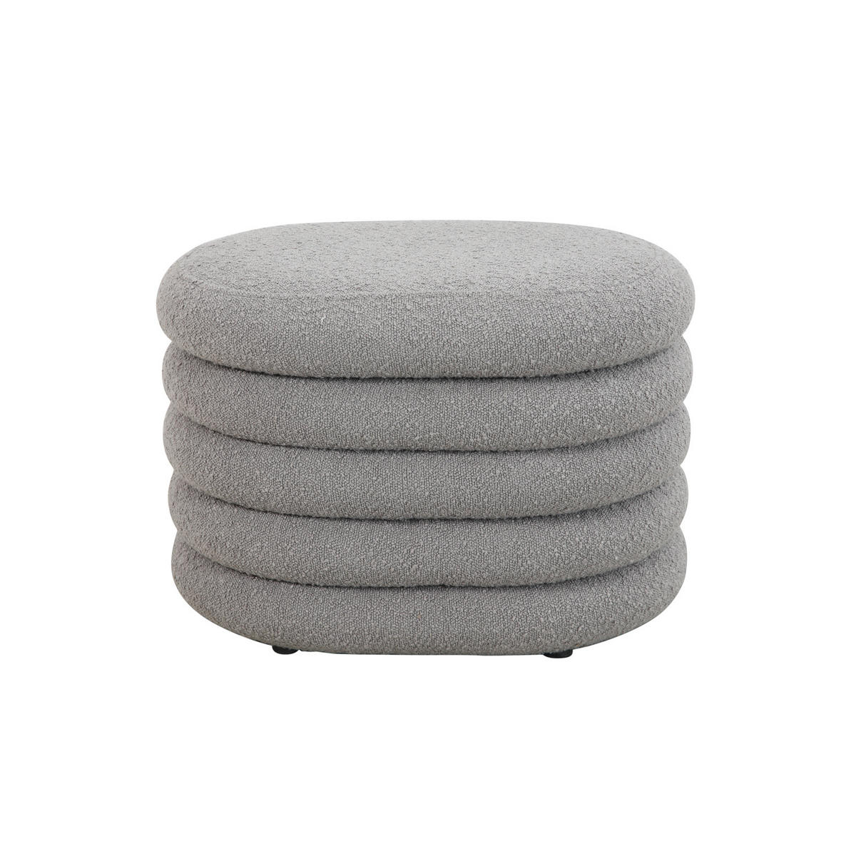 HOCKER BLOSSOM mit Aufbewahrung Boucle Hellgrau - Hellgrau, Textil (45/42/60cm) - SVITA