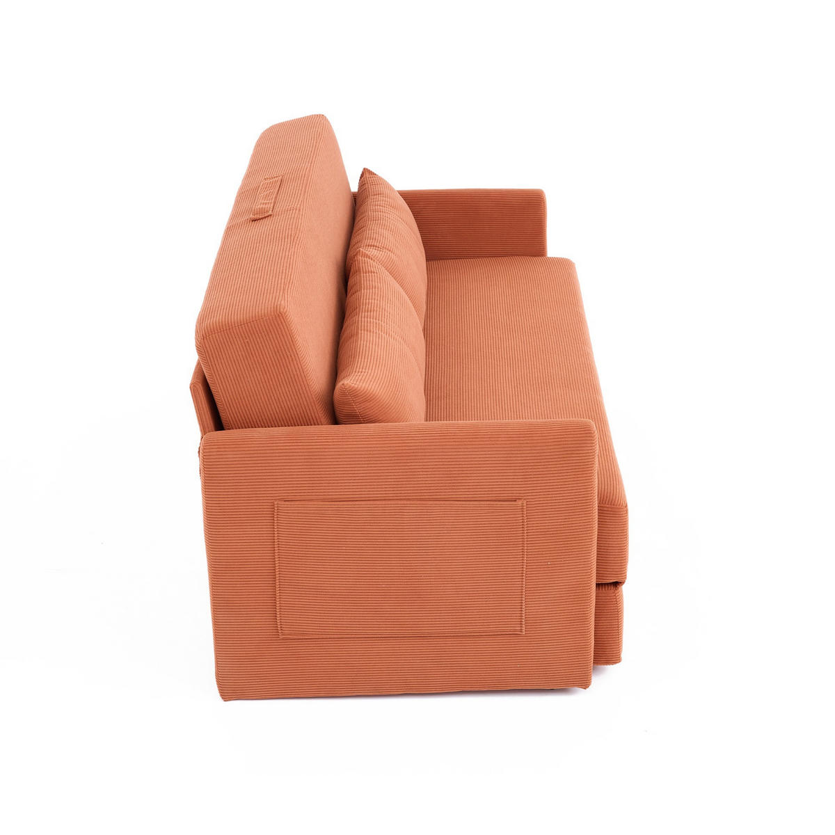 SCHLAFSOFA 2-Sitzer Sofa mit Schlaffunktion,klappbar,Orange - Orange, Textil (165/82/92cm) - LVHOM