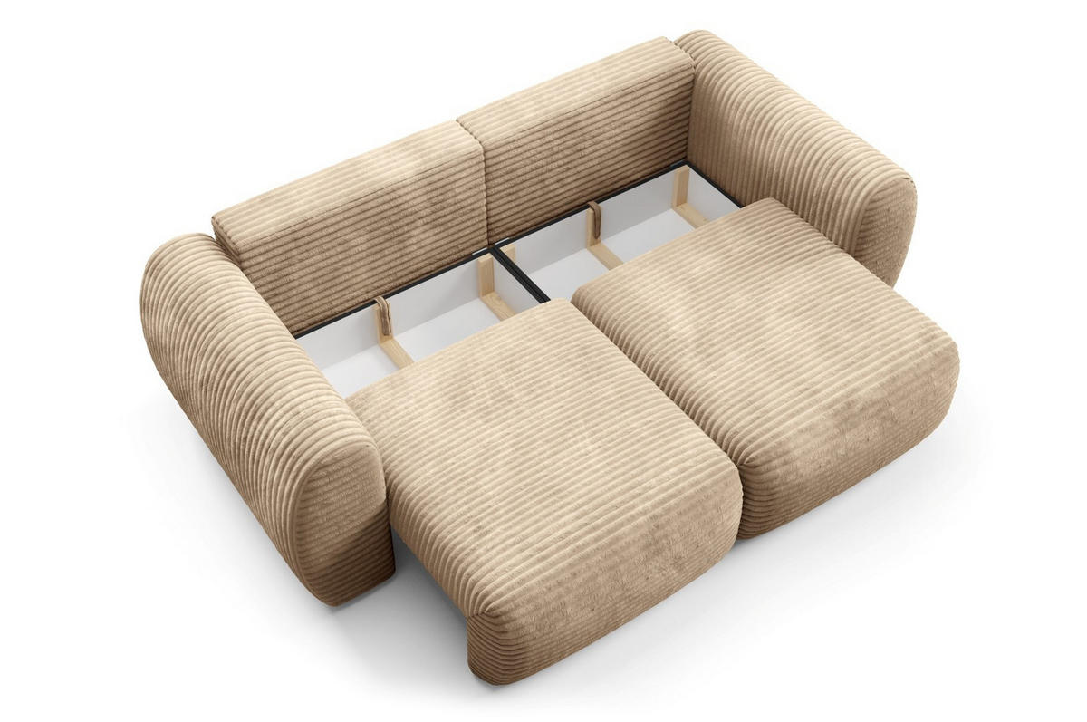 SCHLAFSOFA mit Bettkasten Honig - Schwarz/Braun, Holz/Holzwerkstoff (266/95/110cm) - Furnisell
