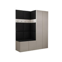 GARDEROBEN-SET Orion III - Kaschmir/Schwarz, Holzwerkstoff/Kunststoff (158/186/46cm) - MIRJAN24