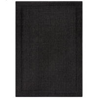 TEPPICH Outdoor Unifarben, Bordüre, Balkon schmutzabweisend Schwarz Rechteckig 200x290 - Schwarz, Textil (200/290cm) - KADIMA DESIGN