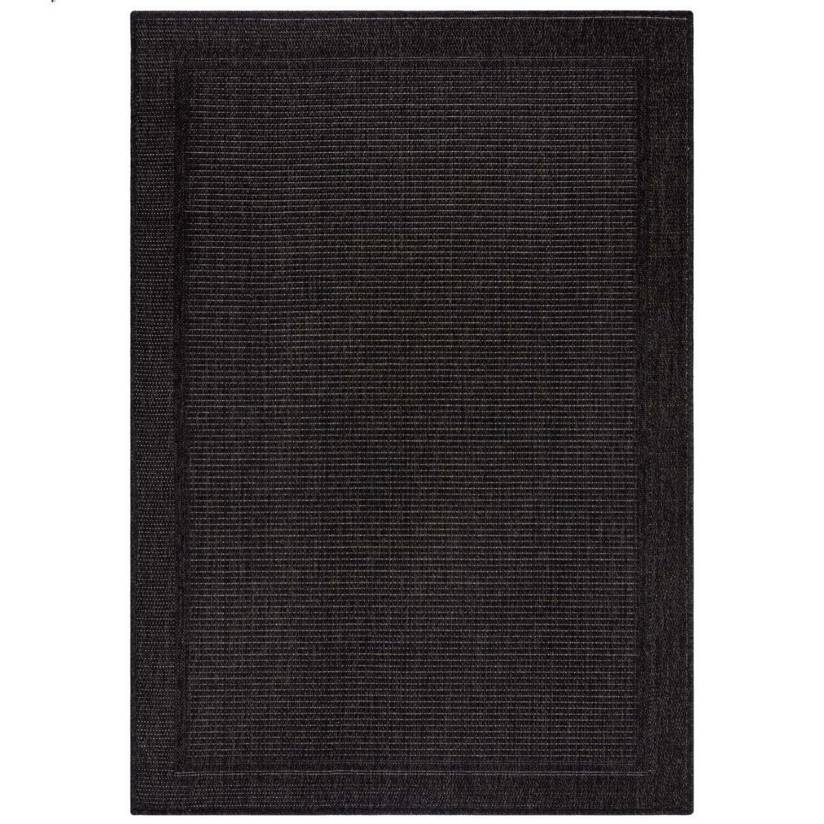 TEPPICH Outdoor Unifarben, Bordüre, Balkon schmutzabweisend Schwarz Rechteckig 200x290 - Schwarz, Textil (200/290cm) - KADIMA DESIGN