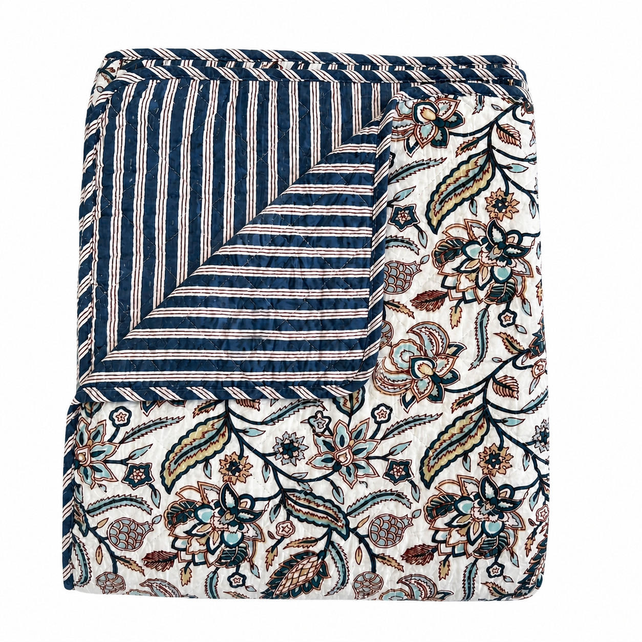 WOHNDECKE Baumwolle 140x180 cm Quilt-Optik – Gesteppt, Weich & Modern - Multicolor, Naturmaterialien (140/180cm) - AU Maison