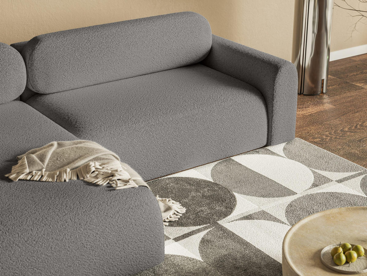 ECKSOFA Lome L mit Schlaffunktion, Graphit - Graphitfarben, Textil (286/185cm) - Fedve