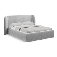 POLSTERBETT mit Bettkasten und Lattenrost 230x215 Grau - Hellgrau/Schwarz, Kunststoff/Textil (180/200cm) - Makamii