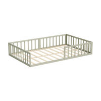 BODENBETT AUS METALL Minno Greige 205 x 125 cm ohne Matratze - Greige, Metall - VitaliSpa