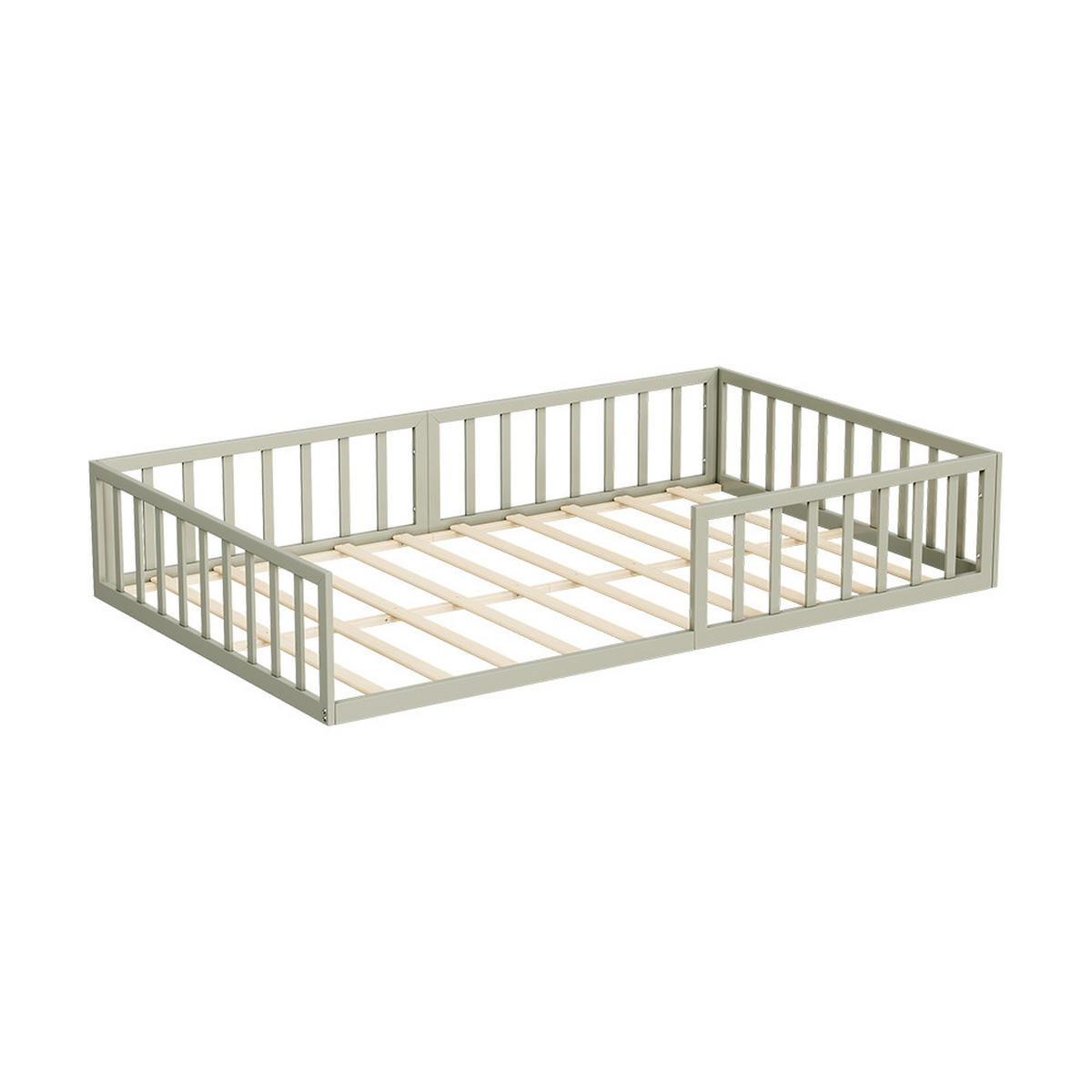 BODENBETT AUS METALL Minno Greige 205 x 125 cm ohne Matratze - Greige, Metall - VitaliSpa